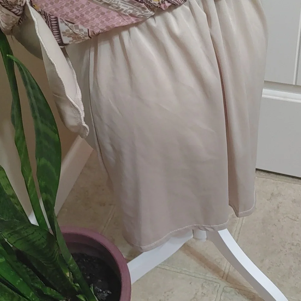 Exhilaration vintage feel pink, beige and brown light spring flattering Dress - Picture 9 of 15